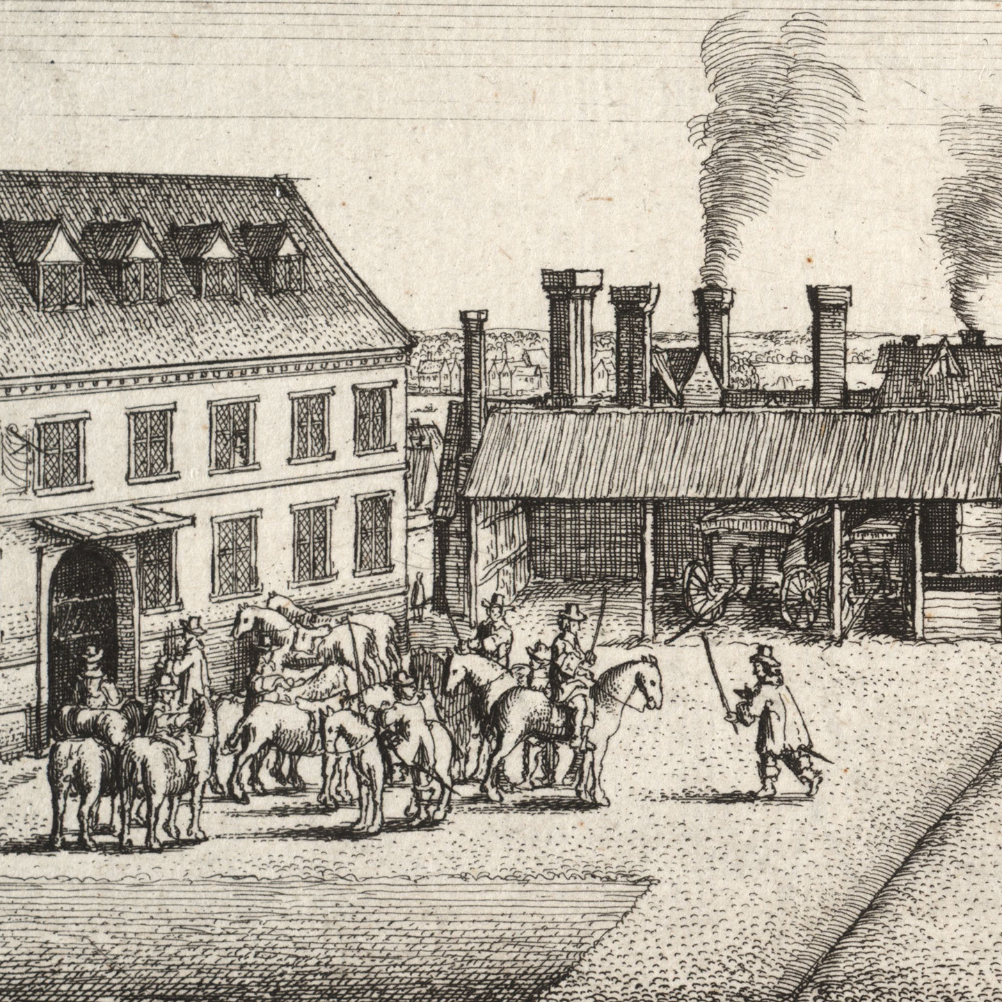 An image of Arundel House, from the north. Created by Wenceslaus Hollar in 1646. Source: University of Toronto Libraries, Hollar Collection.