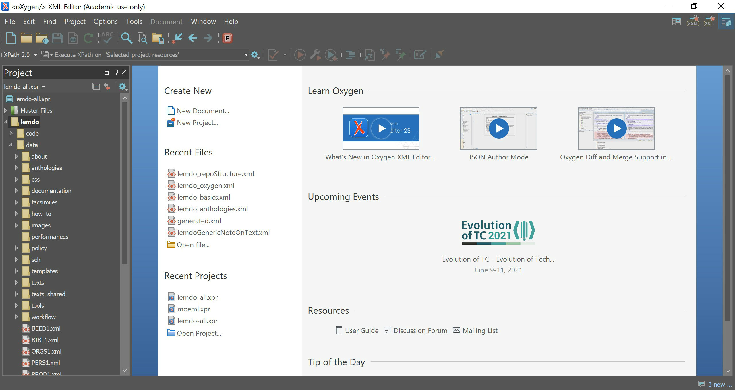 
                           Oxygen opening screen. The background is a dark grey and text is white.
                        